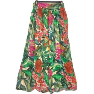 Colorful Tropical Full Maxi Skirt Trending Resort wear Size S/M Floral Vacation